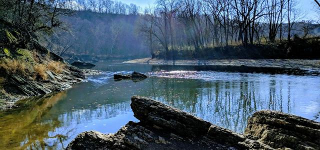 lake and rocks 